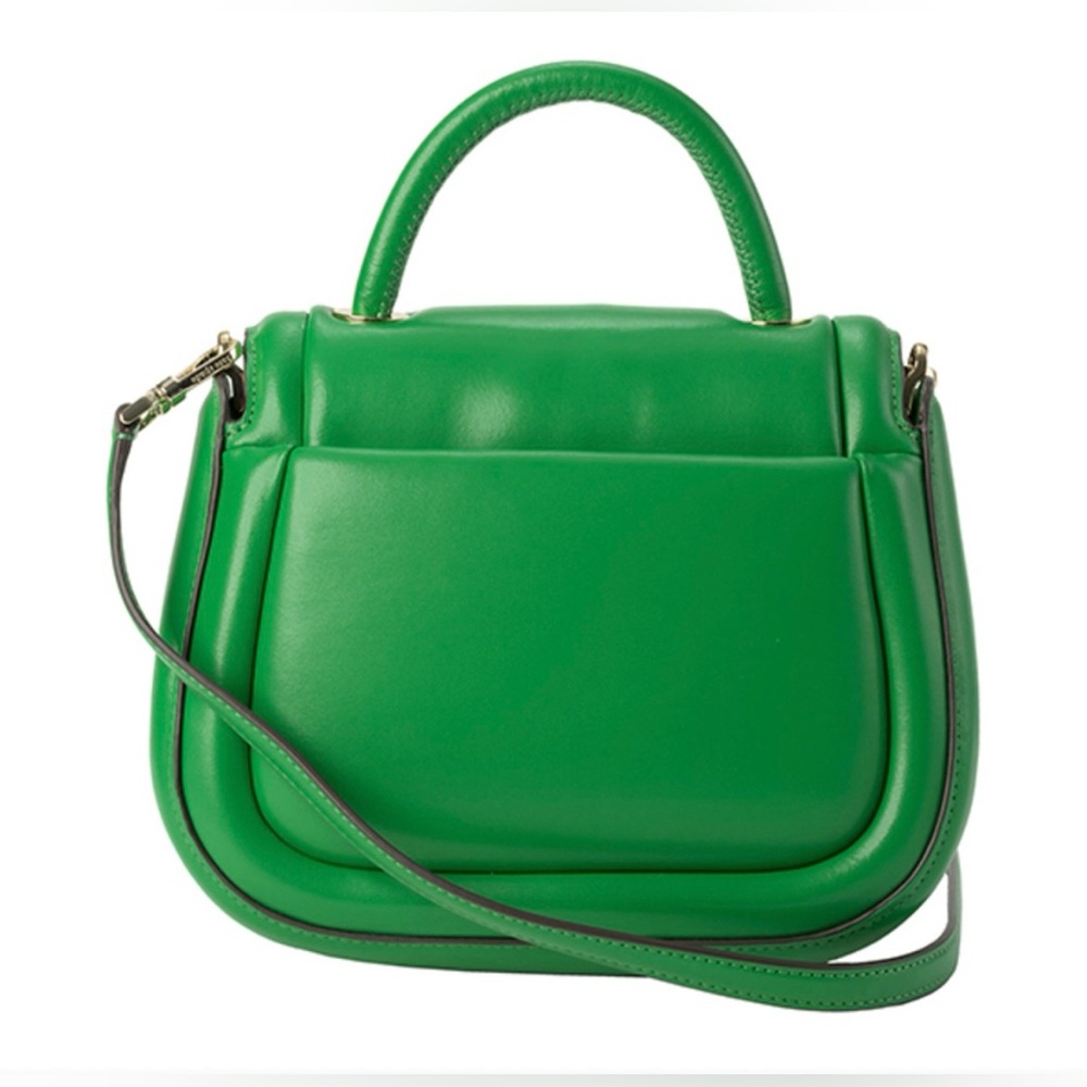 🟢NWT Kate Spade NY Puffy Smooth Leather Mini Crossbody Satchel: "Green Bean" 🟢 - Picture 2 of 14